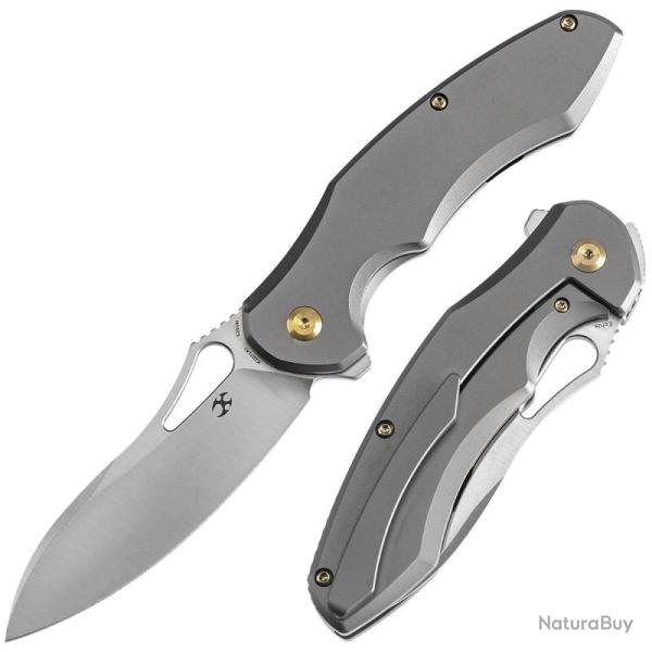 Couteau Kansept Knives Echis Lame Acier S35VN Manche Titane Gris Framelock K1071A1