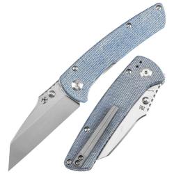 Couteau Kansept Knives Main Street Lame Acier 154CM Manche Micarta Bleu Linerlock KT1015E5