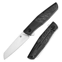 Couteau Kansept Knives Cru Lame Acier S35VN Manche Titane Carbone Noir Framelock K1092A5