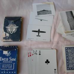 WW2 US LOT DE 2 JEUX DE CARTES A JOUER MILITAIRES AM&Eacute;RICAINES R&Eacute;F&Eacute;RENC&Eacute;ES GI (39-45) LOT 2