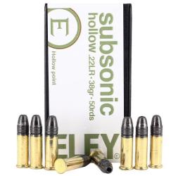 Bo&icirc;te de 50 cartouches .22LR Subsonic Hollow ELEY