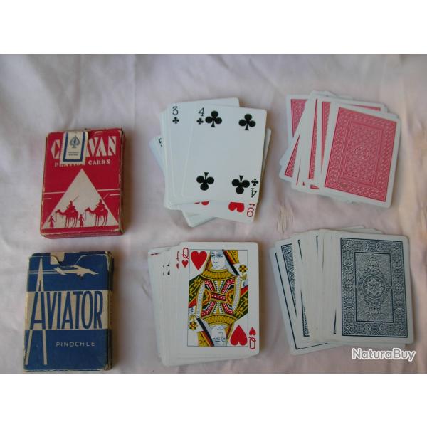 WW2 US LOT DE 2 JEUX DE CARTES A JOUER MILITAIRES AM�RICAINES  R�F�RENC�ES GI 39-45 LOT 6