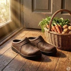 Sabots Stagunt Aigual en cuir pleine fleur marron 46