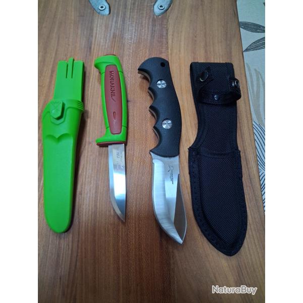 Timberline "guide Alaskan Skinner " lame 6 mms d �paisseur + un mora knive .Les 2 sont neuf