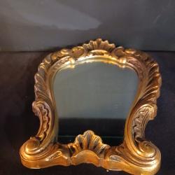 Miroir de table ancien aux lignes baroques ann&eacute;es 50-60