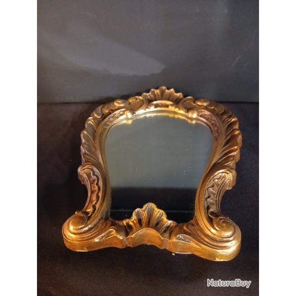 Miroir de table ancien aux lignes baroques ann�es 50-60