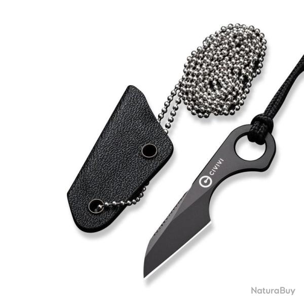 Couteau Fixe Civivi Gramis Lame Acier 14C28N Manche Acier Noir �tui Kydex CIVC230041