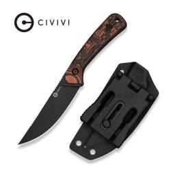 Couteau Fixe Civivi Carveth Lame Acier AEB-L Manche G10 Orange et Noir &Eacute;tui Kydex CIVC250402