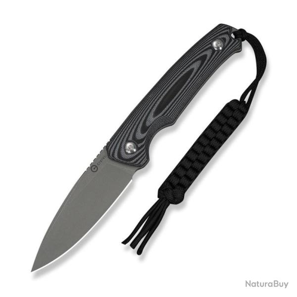 Couteau Fixe Civivi Altus Lame Acier 14C28N Manche G10 Gris Noir �tui Kydex CIVC20076B2