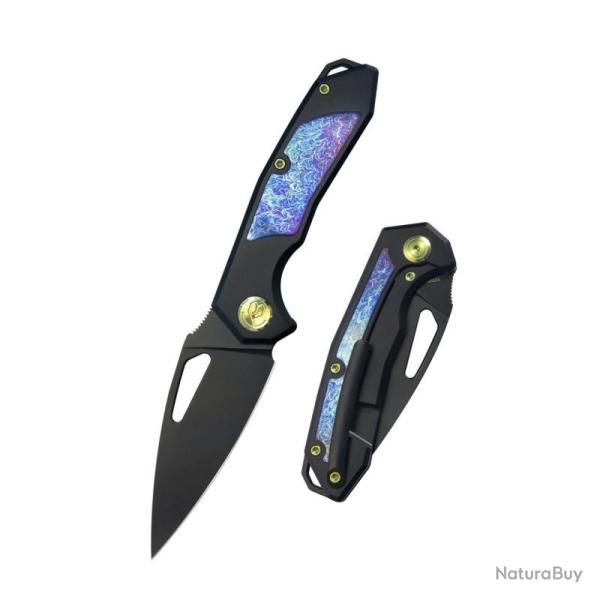 Couteau KB Knives Coeus Lame Acier S35VN Manche Titane Noir Framelock KUB286B