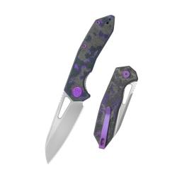 Couteau KB Knives Vagrant Lame Acier M390 Manche Titane Purple Flo Linerlock KUB291Z