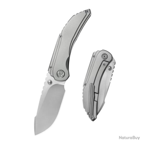 Couteau KB Knives Snorri Lame Acier M390 Manche Titane Gris Framelock KUB388A