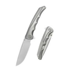 Couteau KB Knives Zazoo Lame Acier M390 Manche Titane Gris Framelock KUB389A