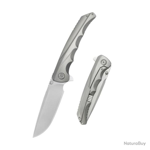 Couteau KB Knives Zazoo Lame Acier M390 Manche Titane Gris Framelock KUB389A