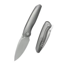 Couteau KB Knives Pioneer Lame Acier CPM-20CV Manche Titane Gris Framelock KUB379A