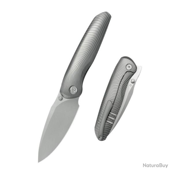 Couteau KB Knives Pioneer Lame Acier CPM-20CV Manche Titane Gris Framelock KUB379A