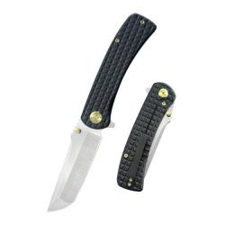 Couteau KB Knives Interflow Lame Acier M390 Manche Titane Noir Framelock KUB294C