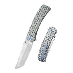 Couteau KB Knives Interflow Lame Acier M390 Manche Titane Gris Framelock KUB294A
