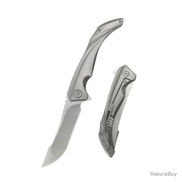 Couteau KB Knives Cyrus Lame Acier M390 Manche Titane Gris Framelock KUB387A