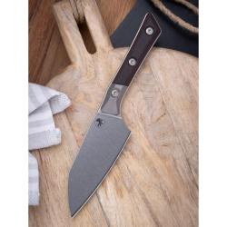 Couteau Microtech Santoku Lame Acier M390MK Manche G10 Black Cherry &Eacute;tui Feutre MCT3300B10BC