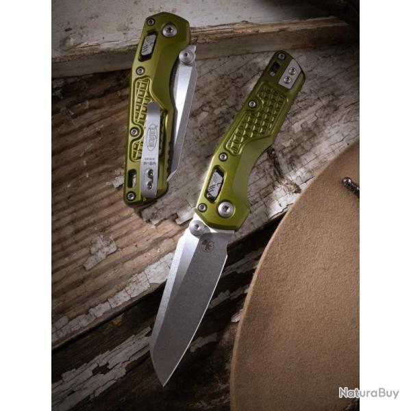 Couteau Microtech MSI Mini Lame Acier M390MK Manche Alu Vert OD RAM-LOK Made In USA MCT210M10FROD