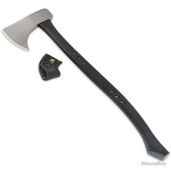 Hache Browning Outdoorsman Camp T�te Acier � Outils Manche Fibre de Verre Noir Prot�ge-Lame BR231