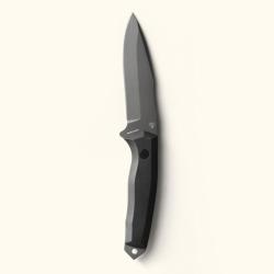 Couteau Fixe Iron Ethos KS 23 Lame Acier 14C28N Manche G10 Noir &Eacute;tui Kydex IE11A52F10