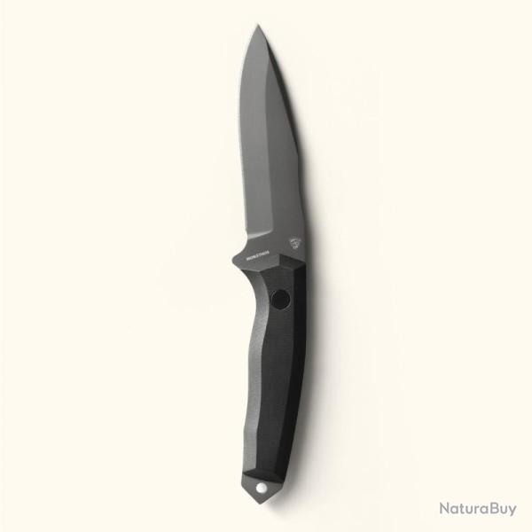 Couteau Fixe Iron Ethos KS 23 Lame Acier 14C28N Manche G10 Noir �tui Kydex IE11A52F10