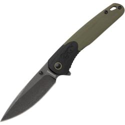 Couteau Pliant Browning Cedar Lame Acier D2 Manche G10 Noir et Vert OD Linerlock Flipper BR0556B