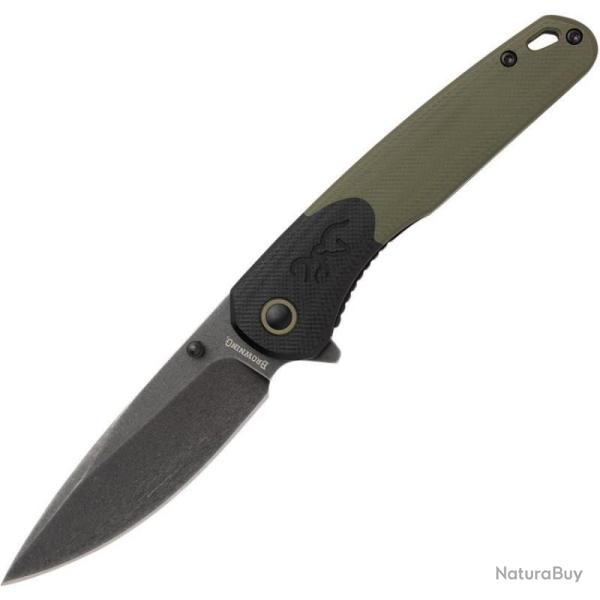 Couteau Pliant Browning Cedar Lame Acier D2 Manche G10 Noir et Vert OD Linerlock Flipper BR0556B