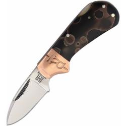 Couteau Pliant Rough Rider Cub Copper Swirl Lame Acier 440A Manche Acrylique Noir Lockback RR2062