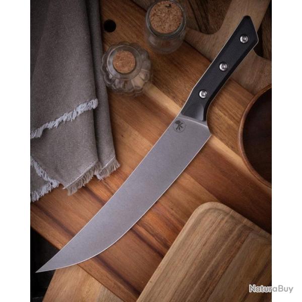 Couteau Fixe Microtech Butcher Lame Acier M390MK Manche G10 Noir �tui Feutre Made In USA MCT380010BK