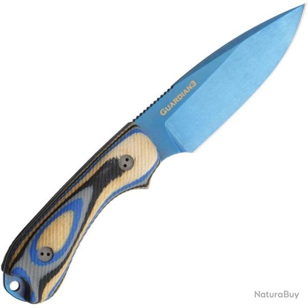 Couteau Bradford Guardian 3 Lame Acier AEB-L Manche G-Wood Bleu �tui Cuir Made In USA BRAD3FE201PA