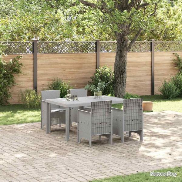Ensemble de salle � manger pour jardin 5 pcs Gris clair