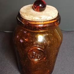 pot couvert en verre provenant de la c&eacute;l&egrave;bre Verrerie de Biot