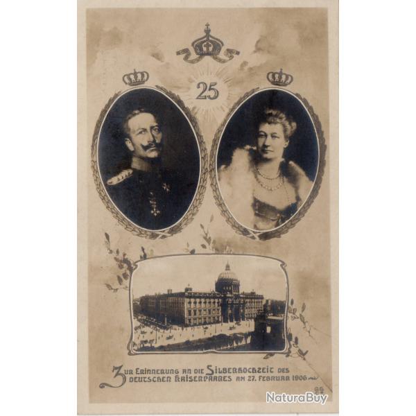Carte postale comm�morant les noces d'argent du couple imp�rial allemand 1906 -N�8856