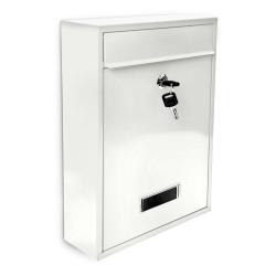 Bo&icirc;te aux lettres design moderne murale 35 x 26,5 x 8,5 cm fente pour journaux finition laqu&eacute;e en m