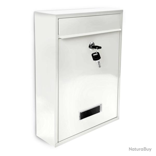 Bo�te aux lettres design moderne murale 35 x 26,5 x 8,5 cm fente pour journaux finition laqu�e en m