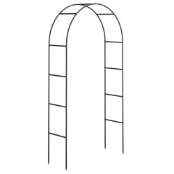Arche &agrave; rosiers de jardin en m&eacute;tal 240 cm pour plantes grimpantes design moderne en acier noir 13_0