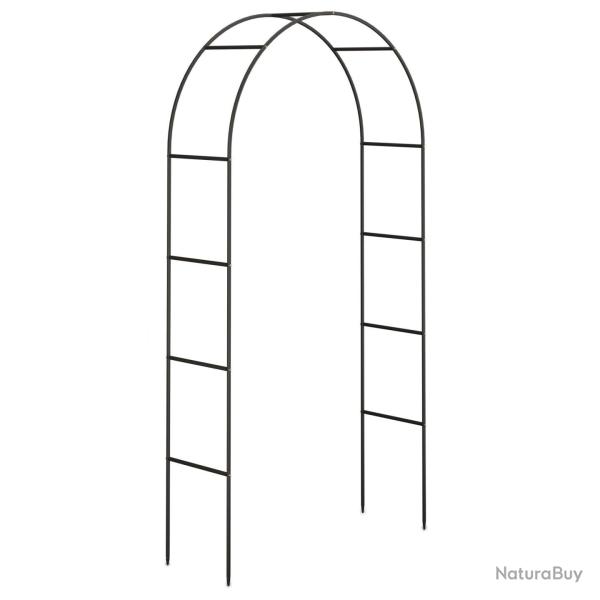 Arche � rosiers de jardin en m�tal 240 cm pour plantes grimpantes design moderne en acier noir 13_0