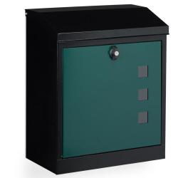 Bo&icirc;te aux lettres murale grande pour courrier volumineux 53 x 43,5 x 26 cm en acier galvanis&eacute; noir