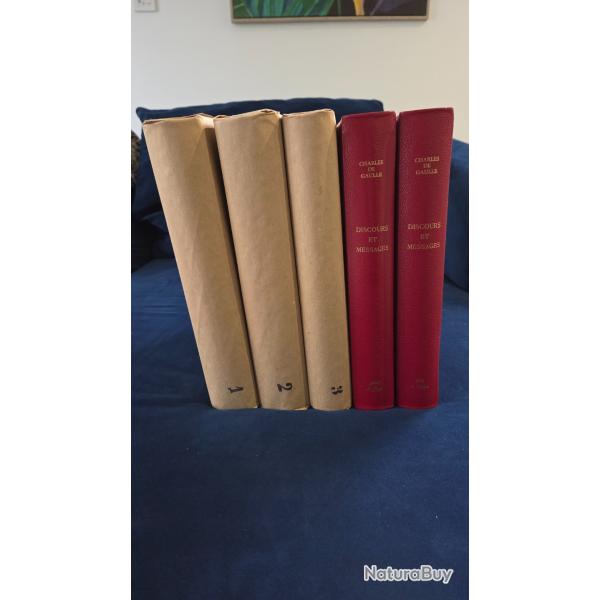 M�moires d'espoir - De Gaulle - �dition d'art 5 tomes + Facture Club Fran�ais des bibliophile
