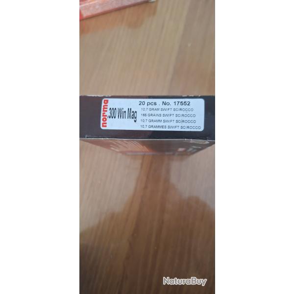 NORMA boite neuve 20 munitions 300 win mag 165 grains swift sirocco vendu par poudrenoirepro
