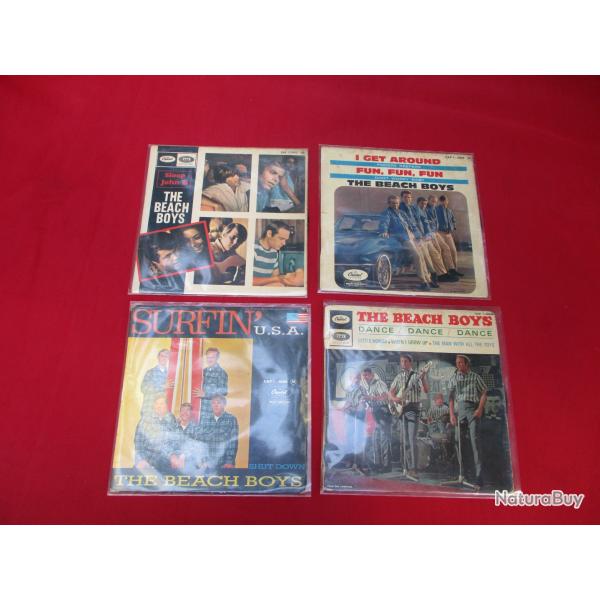 lot de 4  disques  45 tours des beach boys