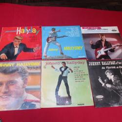 lot de 6   disques 33 tours de johnny vintage