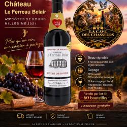 LOT 60 bouteilles  Ch&acirc;teau le Ferreau Belair 2021 aop c&ocirc;tes de bourg 75cl LIVRAISON GRATUITE