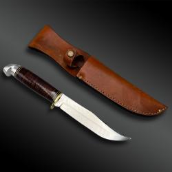 COUTEAU appel&eacute; &laquo; Shark Knife&nbsp;&raquo; sign&eacute; Western avec fourreau marqu&eacute; - Etats-Unis - XX&egrave;me si&egrave;cle