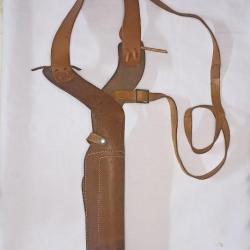 Holster d'&eacute;paule cuir &eacute;tui arme 8 pouces