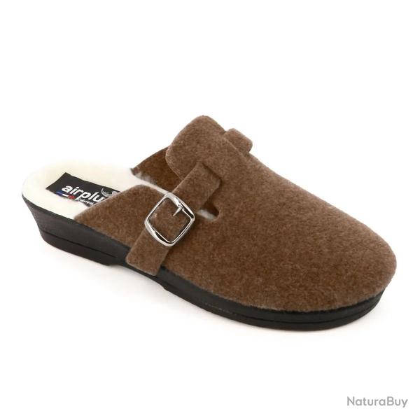 Chaussons Mules Opaline Marron pour Femme - Sabot Confortable 37