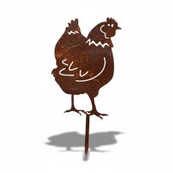 Poule en m&eacute;tal &agrave; planter - Silhouette de d&eacute;coration de jardin
